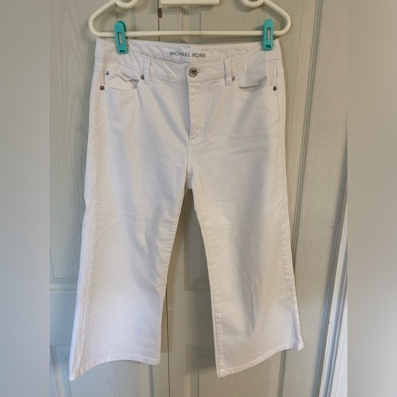 Michael Kors Women's White Denim Capri Jeans - Size 6 Stretch - Picture 1 of 5